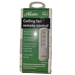 Universal Remote Ceiling Fan Hunter Matte Black Control 3 Speeds Dimming remote